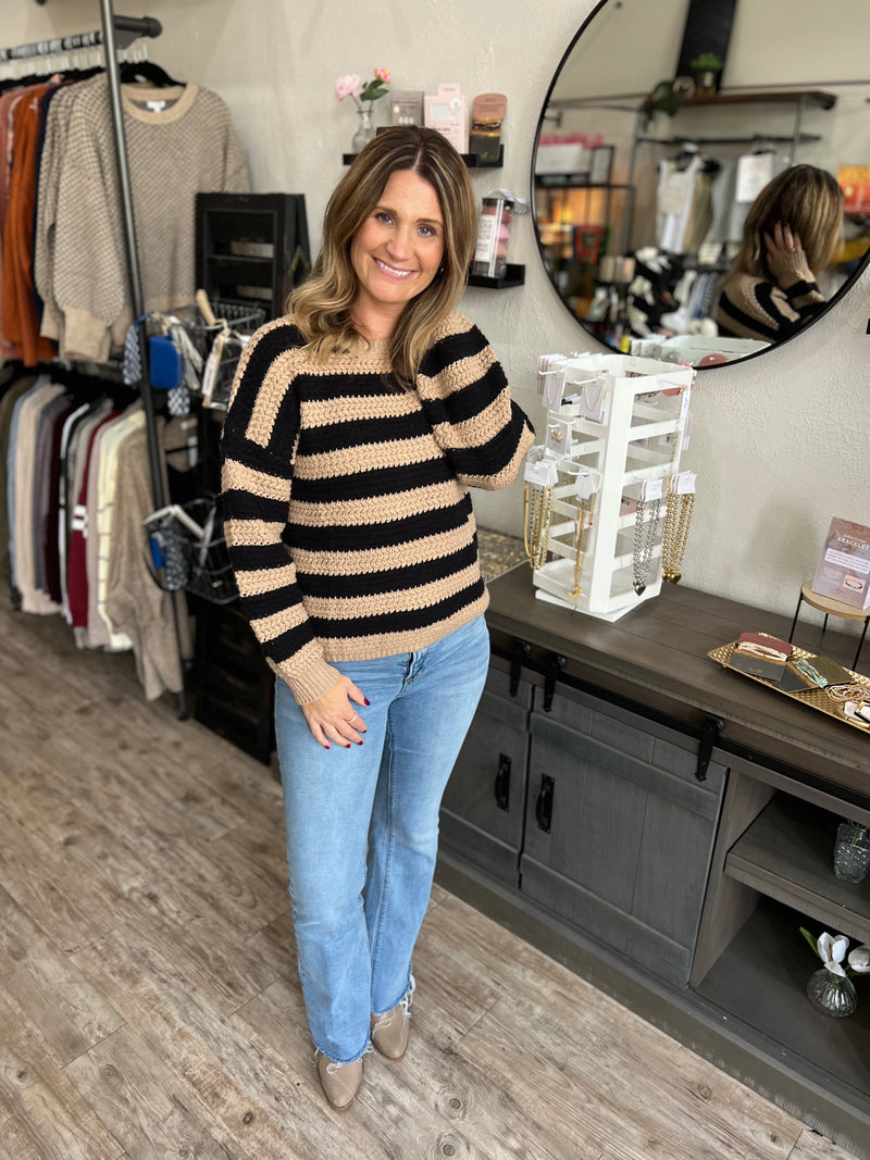 Elin Relaxed Stripe Knit Sweater