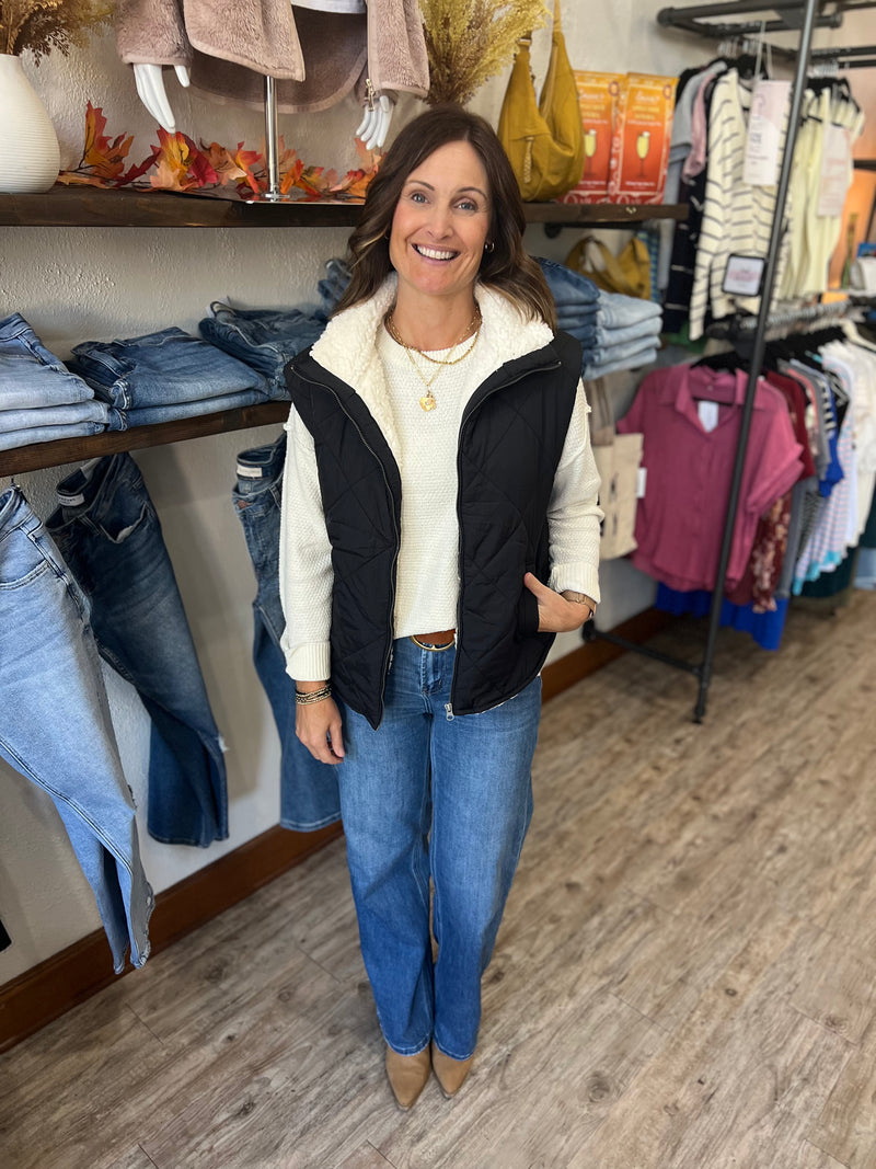 Paige Quilted Fleece Lined Vest