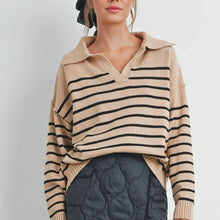 Load image into Gallery viewer, Christina Collared Striped Sweater