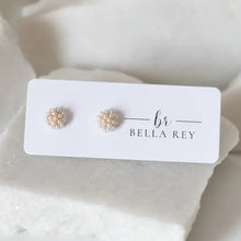 Load image into Gallery viewer, Lettie Pearl Cluster Stud Earrings