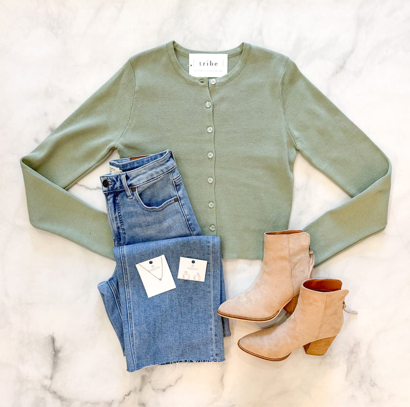 Sadie Sage Green Cardi
