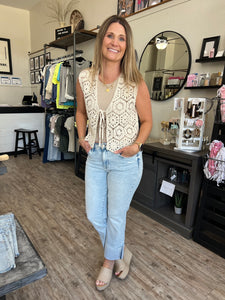Mattie Crochet Laced Sleeveless Vest