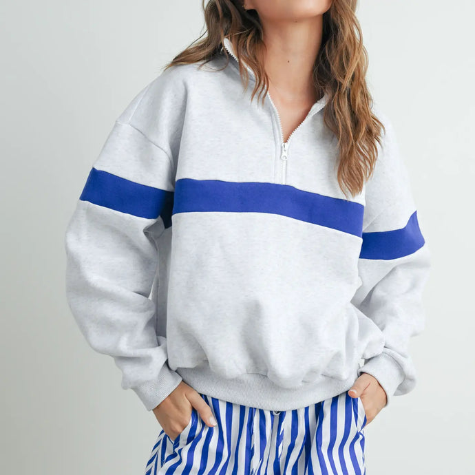 Courtney Two Toned Half Zip Sweatshirt