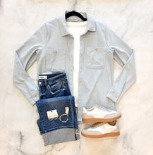 Load image into Gallery viewer, Gianna Light Blue Stripe Top