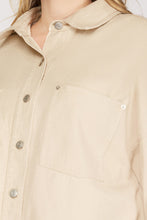 Load image into Gallery viewer, Kiara Taupe Curvy Shirt Jacket