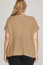 Load image into Gallery viewer, Sonia Taupe Loose Knit Curvy Sweater