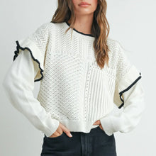 Load image into Gallery viewer, Lexi Ruffled Shoulder Knitted Sweater