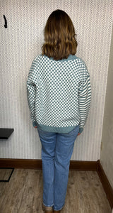 Meredith Blue Checker Sweater