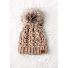 Load image into Gallery viewer, Brielle Cable Knit Pom Hat