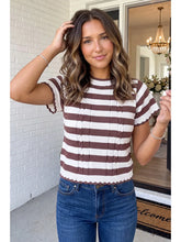 Load image into Gallery viewer, Kourtney Striped Ribbed Top