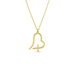 Nicole Free Form Heart with Cross Necklace