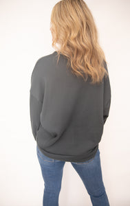 Liana Navy Fleece Sweatshirt
