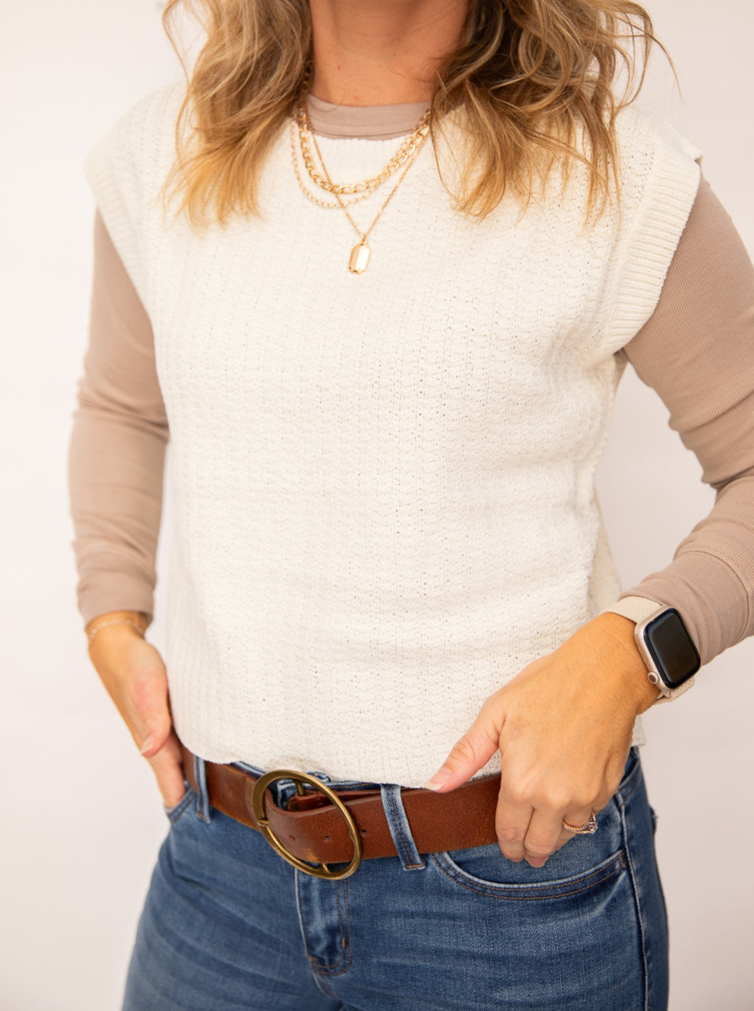Alicia Cream Sweater Vest