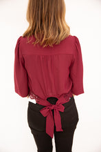 Load image into Gallery viewer, Shiloh Burgundy Lace Detail Top