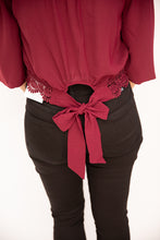Load image into Gallery viewer, Shiloh Burgundy Lace Detail Top