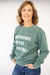 "Weekends, Coffee, & Football" Graphic Sweatshirt
