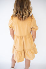 Load image into Gallery viewer, Gemma Camel Puff Sleeve Dress