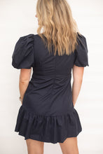 Load image into Gallery viewer, Leighton Navy Puff Sleeve Dress