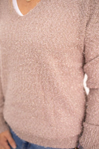 Lauren Taupe Sparkle Sweater