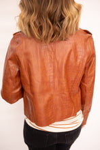 Load image into Gallery viewer, Hallie Camel Leather Jacket