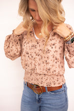 Load image into Gallery viewer, Brielle Mocha Floral Top