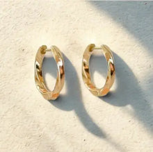 Load image into Gallery viewer, Ava Twist Hoops Huggie Earrings