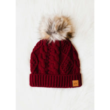 Load image into Gallery viewer, Brielle Cable Knit Pom Hat