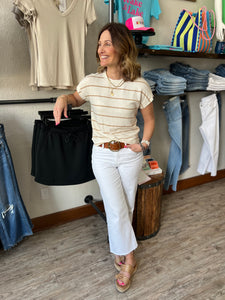 Stella Round Neck Striped Top
