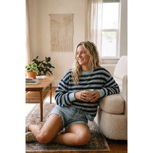 Load image into Gallery viewer, Bria Oversized Terry Striped Sweatshirt