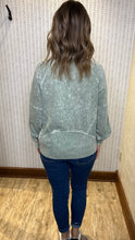 Load image into Gallery viewer, Ellison Moss Half Zip Knit Top