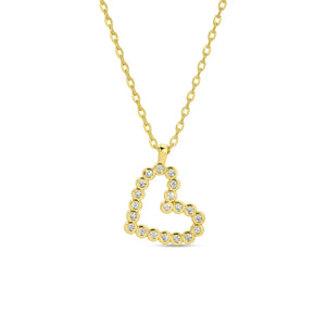 Maddy Delicate Heart Necklace (CZ)