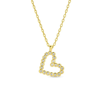 Maddy Delicate Heart Necklace (CZ)