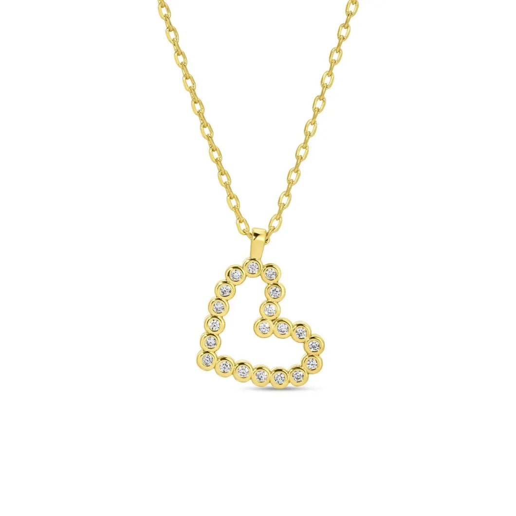 Maddy Delicate Heart Necklace (CZ)