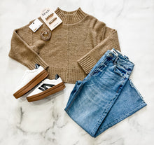 Load image into Gallery viewer, Claire Taupe Mock Neck Sweater