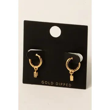 Alice Charm Hinge Hoop Earrings