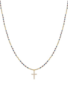 Ruth Crystal Cross Necklace