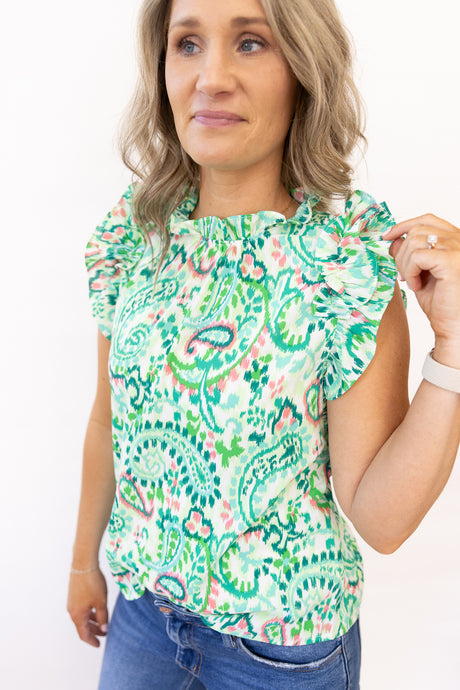 Mollie Green Floral Top