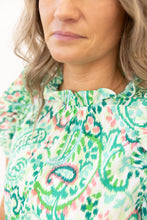 Load image into Gallery viewer, Mollie Green Floral Top