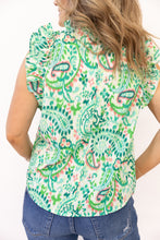 Load image into Gallery viewer, Mollie Green Floral Top