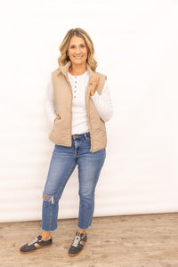 Allyson Taupe Athleisure Vest