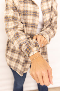 Alexa Sand/Navy Plaid Top