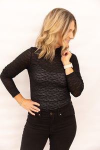 Halle Black Lace Top