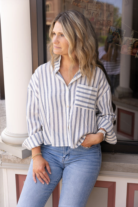 Allie Chambray Striped Top