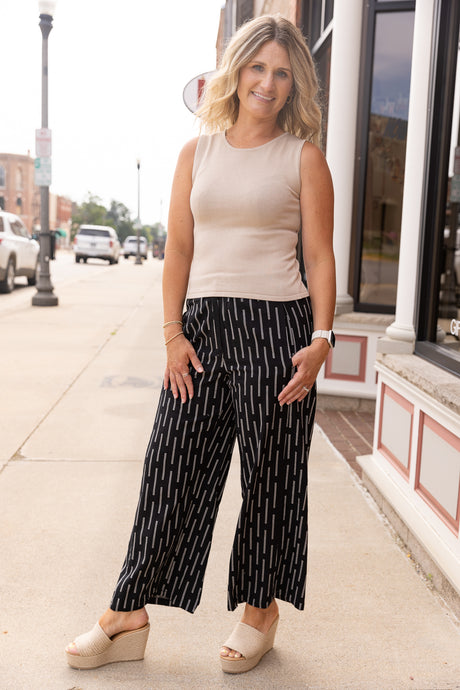 Margot Black Patterned Pants