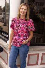 Load image into Gallery viewer, Jess Fuchsia Patterned Top