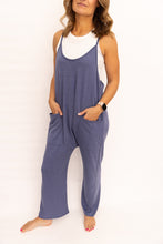 Load image into Gallery viewer, Elly Denim Blue French Terry Jumpsuit