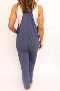 Elly Denim Blue French Terry Jumpsuit