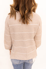 Load image into Gallery viewer, Aleah 3/4 Sleeve Taupe Stripe Sweater
