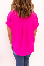 Load image into Gallery viewer, Vivian Hot Pink Collared Top