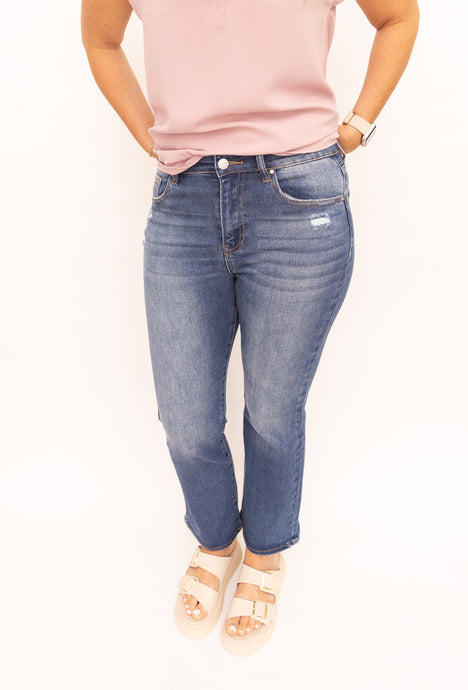 Anna Crop Flare Denim